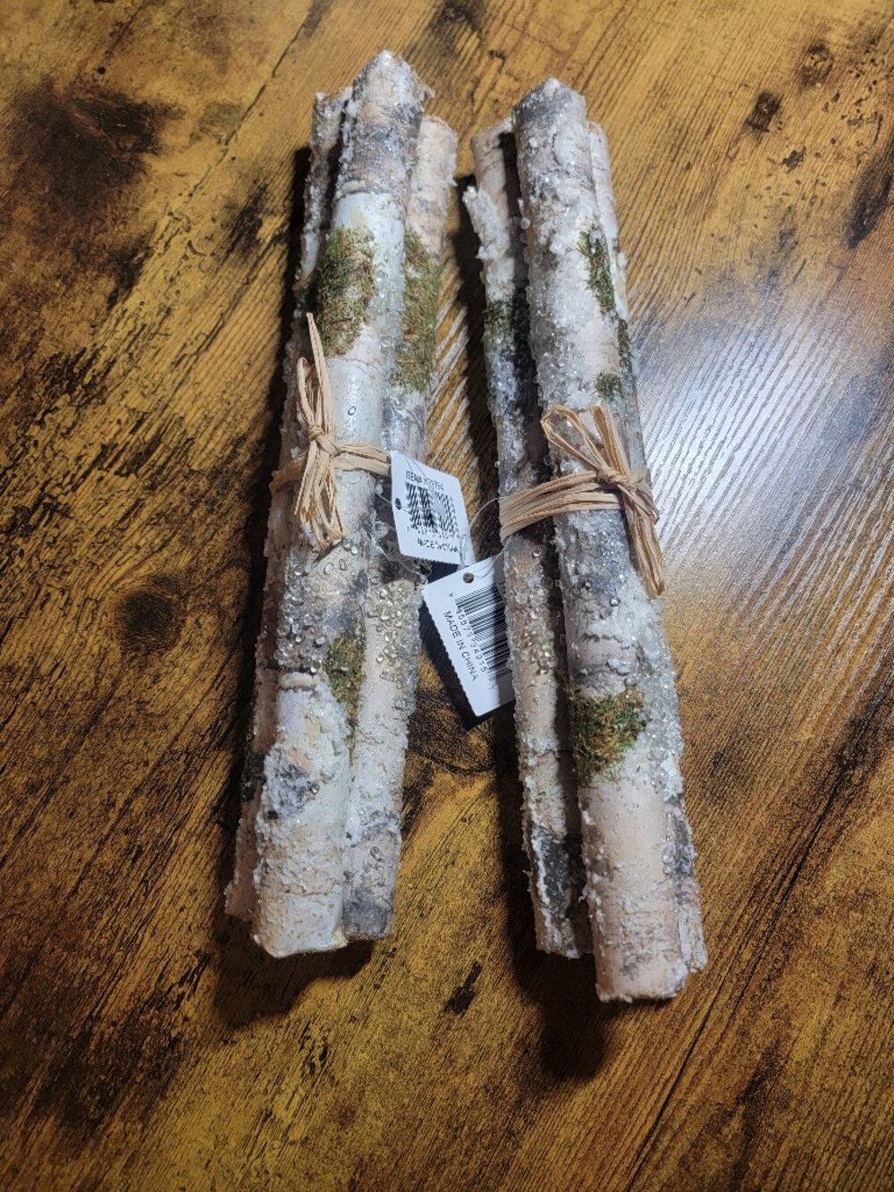 NWT Decorative Frosted Birch Log Bundles